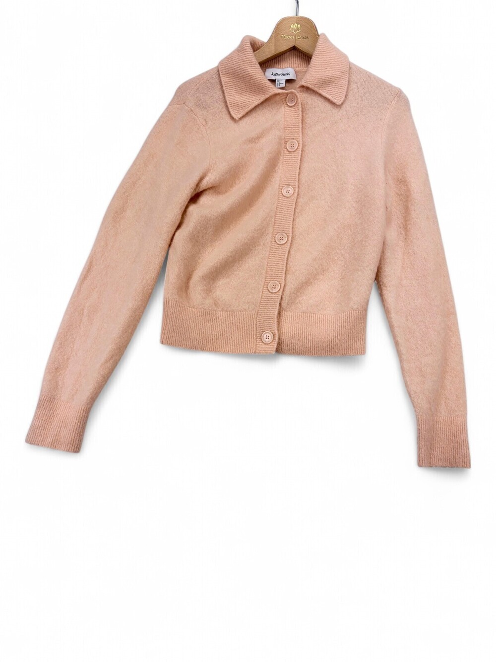 & Other Stories Collared Wool-Blend Button Cardigan Peach Pink XS